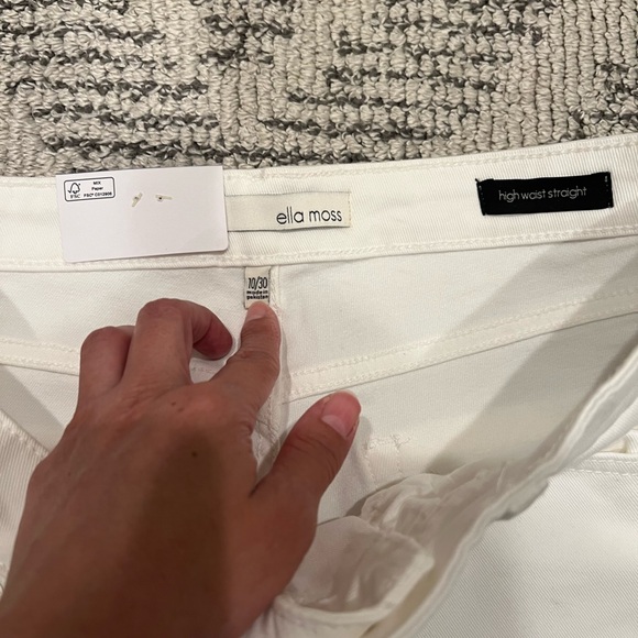 Ella Moss High Rise Slim Straight Ankle White Jeans - Picture 3 of 10